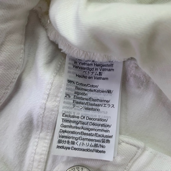 Madewell The High Rise Crop Boyjean Size 26 Tile White Raw Hem Straight Leg - Picture 5 of 7